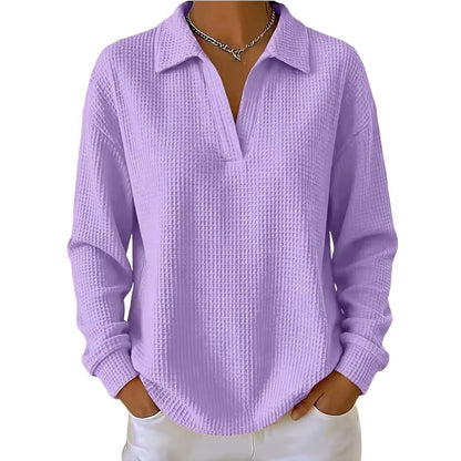Bestseller 🏆🧶 Women's knitted top with V-neck and long sleeves