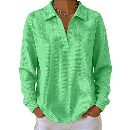 Bestseller 🏆🧶 Women's knitted top with V-neck and long sleeves