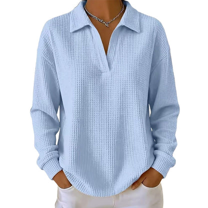 Bestseller 🏆🧶 Women's knitted top with V-neck and long sleeves