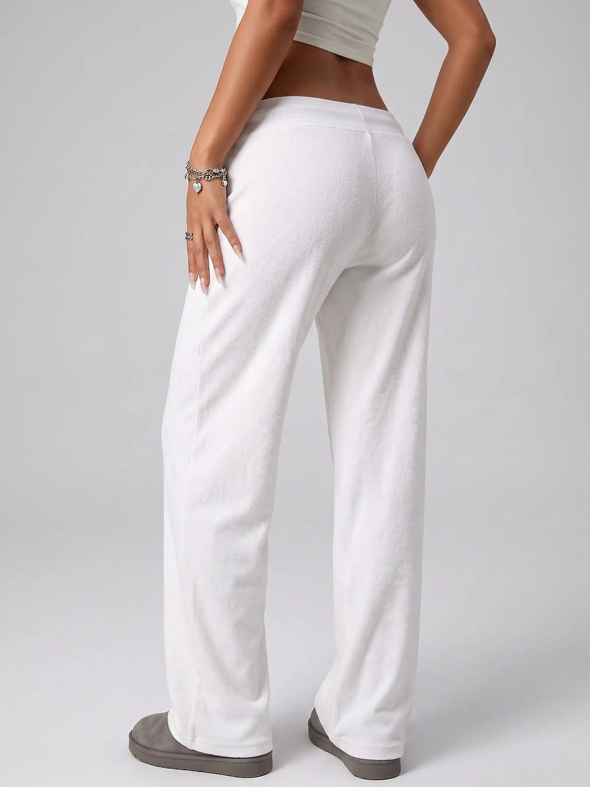 💥Zeitlich begrenztes Angebot | Ausgestellte Sweatpants mit tiefem Bund für Damen – Weiche Stretch-Hose im Y2K-Stil mit Kordelzug