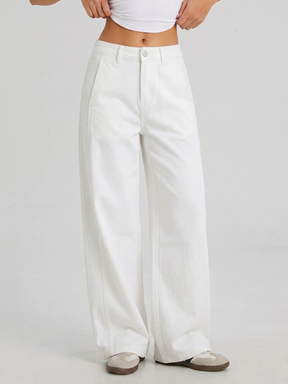 Women's Versatile High Waist Wrinkle-Resistant Wide Leg Jeans
