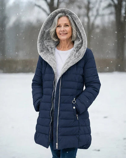 🔥Women’s Hooded Padded Winter Coat with Soft Fleece Lining, Flattering Fit Quilted Jacket with Pockets