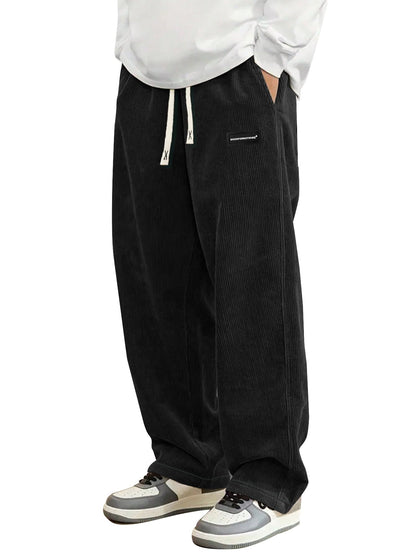 LAST DAY SALE Men's Relaxed Straight Leg Corduroy Pants - 100% Cotton