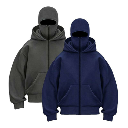 Men’s Windproof Balaclava Hoodie with Built-In Face Cover