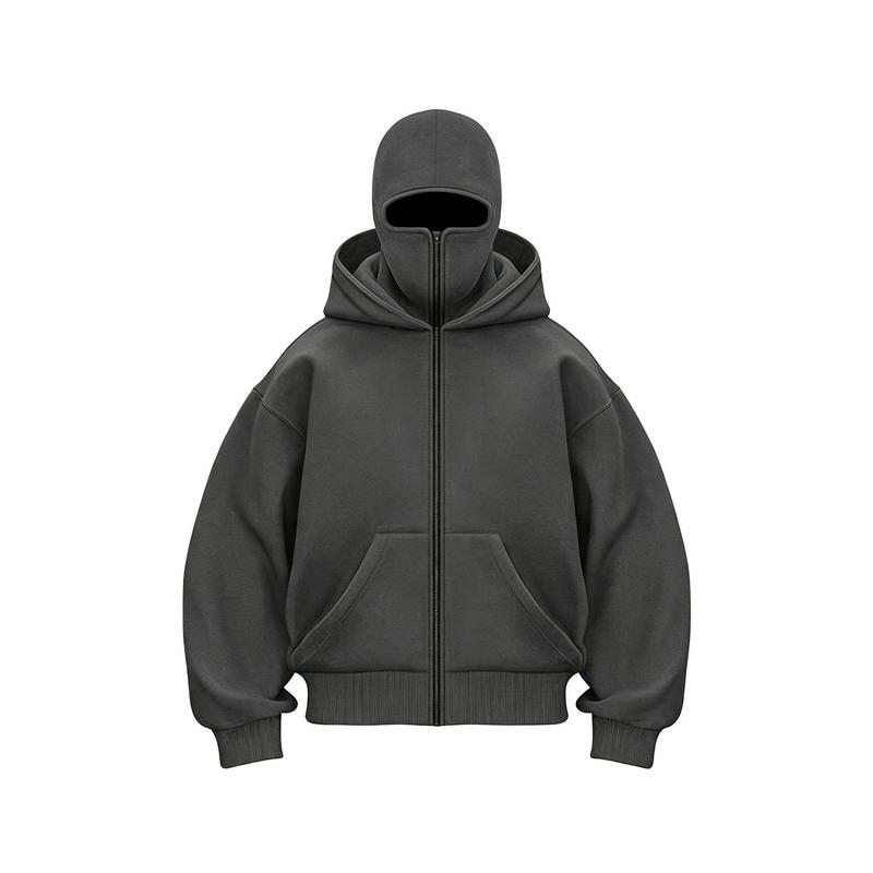 Men’s Windproof Balaclava Hoodie with Built-In Face Cover