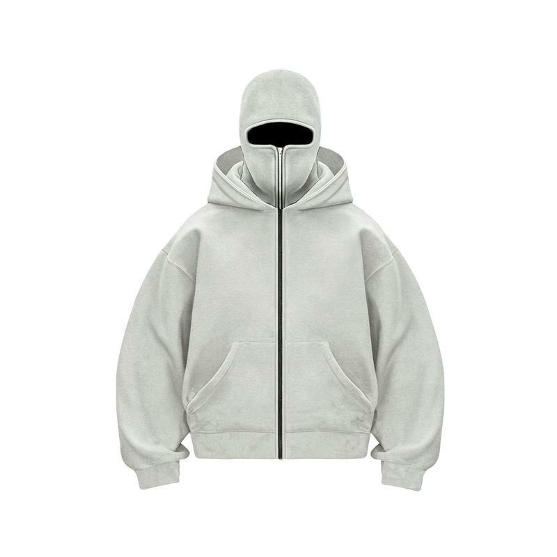 Men’s Windproof Balaclava Hoodie with Built-In Face Cover