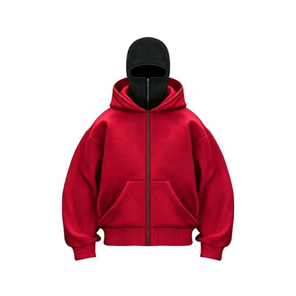 Men’s Windproof Balaclava Hoodie with Built-In Face Cover