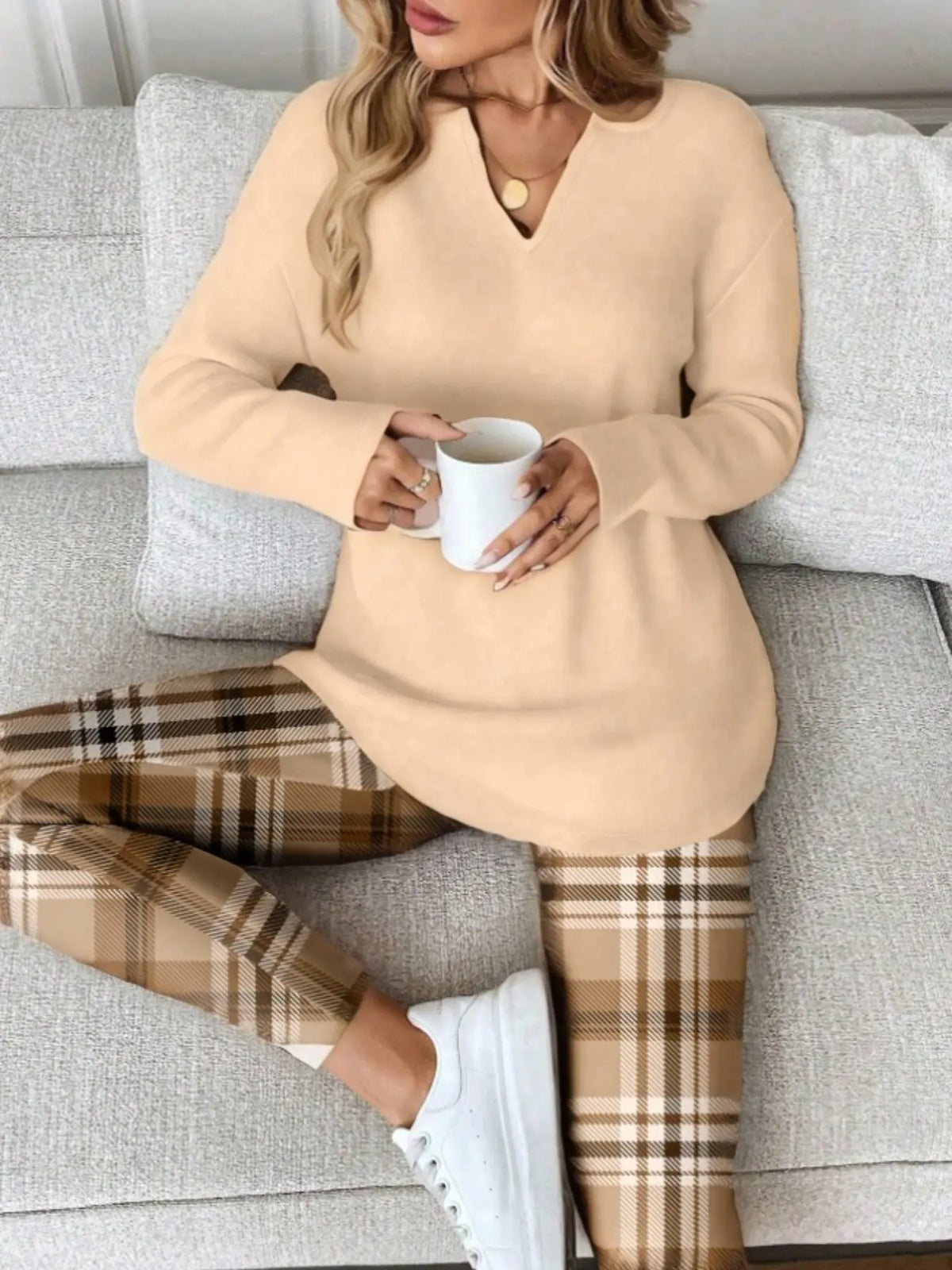 2pcs/Set Women Long Sleeve T-Shirt And Leggings