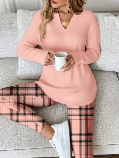 2pcs/Set Women Long Sleeve T-Shirt And Leggings