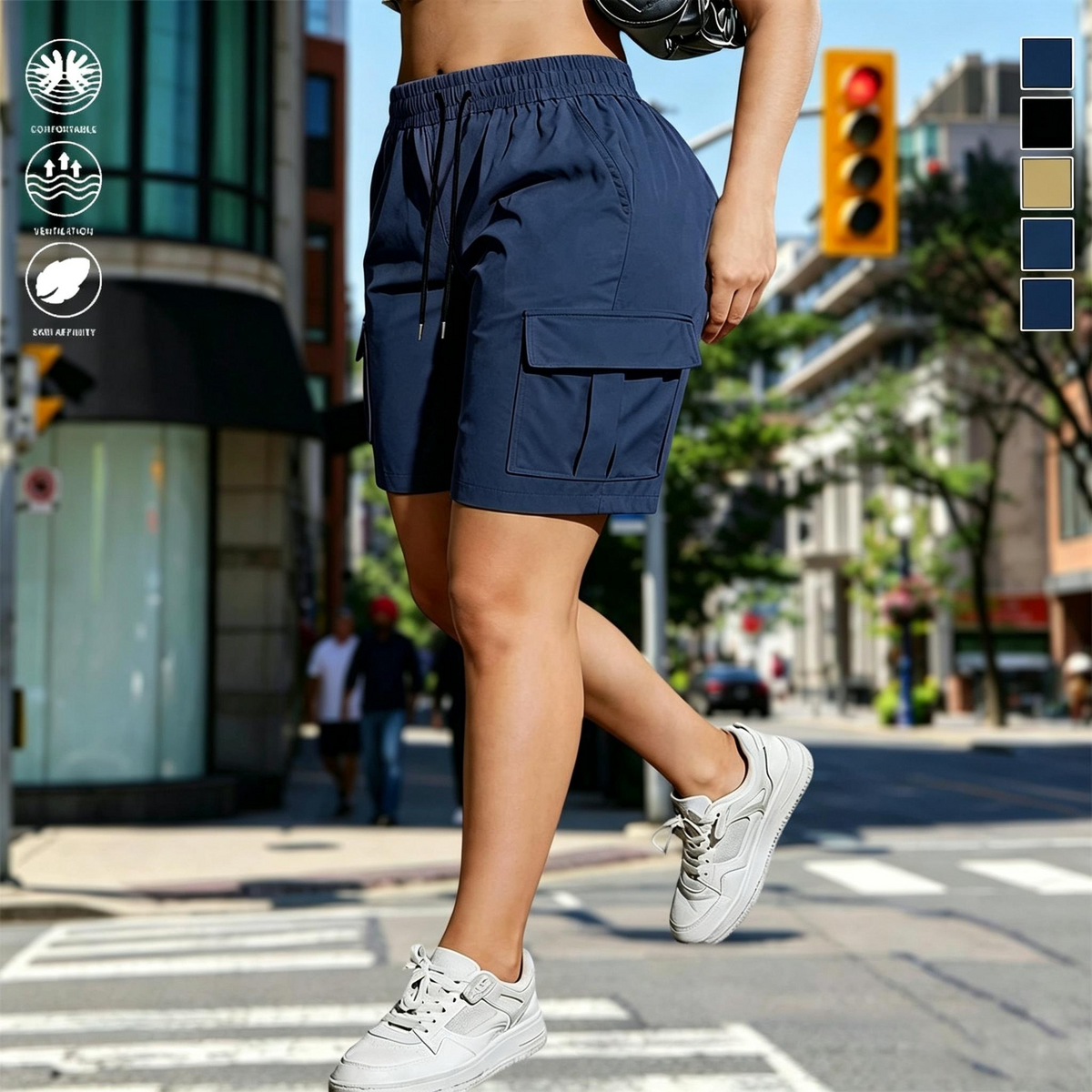 【LAST DAY SALE】Women's outdoor cargo shorts—multi-pocket design.