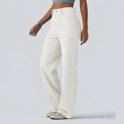 Women's Flex High Waisted Sculpted Lift Design Straight Leg Casual Jeans with Pockets