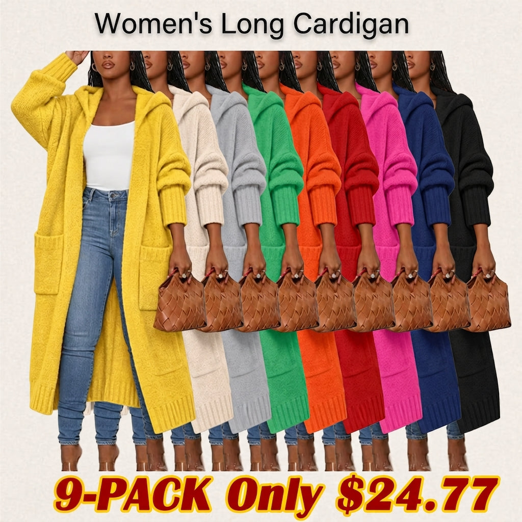 Women's Long Cardigan 2026 Oversized Coat Long Sleeve Open Cardigan Knitted Extra