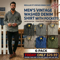 Vintage Blue Denim Shirt - Wash Level Collection