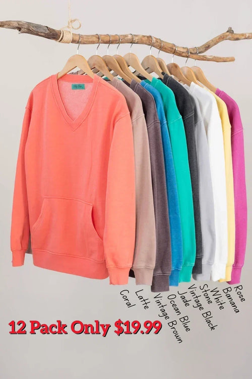 Cozy Campfire V-Neck Sweatshirt for Women