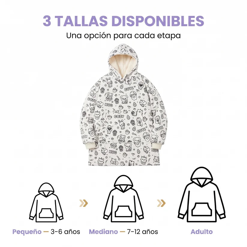 Bata para colorear                           🎨 Crea un diseño único        ☁️ Suave, cálida y súper cómoda      🧠 Creatividad y diversión sin pantallas      🎁 24 rotuladores incluidos de regalo