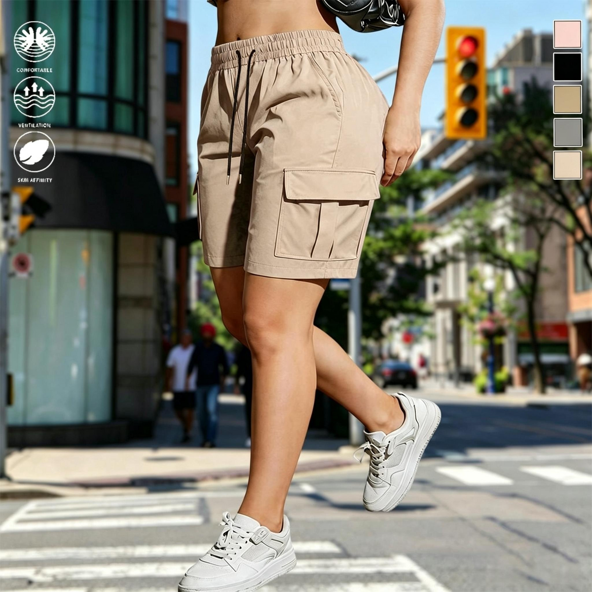 【LAST DAY SALE】Women's outdoor cargo shorts—multi-pocket design.
