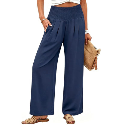 🌿🌿LAST DAY SAVE49%✨Women's Linen Wide Leg Palazzo Pants – High Waist Boho Beach Vacation Lounge Pants