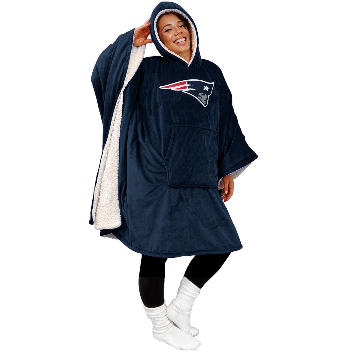 Black Friday Sale - 60" x 80" Wearable Hooded Blanket with Logo Patch