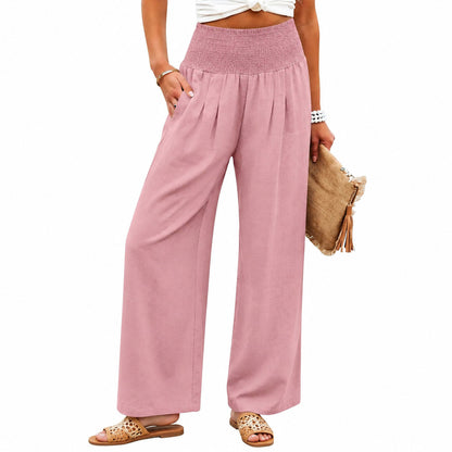 🌿🌿LAST DAY SAVE49%✨Women's Linen Wide Leg Palazzo Pants – High Waist Boho Beach Vacation Lounge Pants