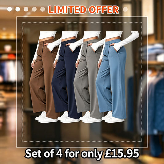 🔥 LAST DAY SALE  High‑Waist Straight‑Leg Tailored Trousers with Side Pockets