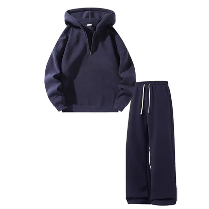 Men's Cotton 2-Piece Vintage Knit Tracksuit Set