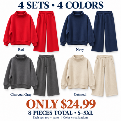 🏭 FACTORY LIMITED-TIME SALE | Women's Matching Sweatshirt & Wide-Leg Pants Sets – 2 Sets $22.99 / 4 Sets Only $24.99