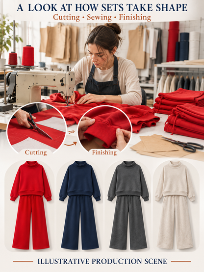 🏭 FACTORY LIMITED-TIME SALE | Women's Matching Sweatshirt & Wide-Leg Pants Sets – 2 Sets $22.99 / 4 Sets Only $24.99