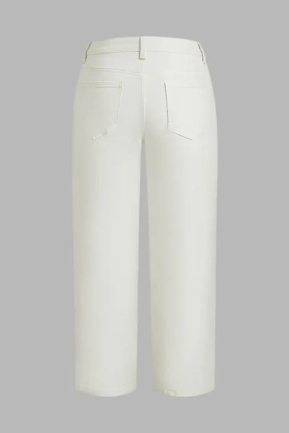 🔥 Last Day to Save: Mid-Rise Straight-Leg Pants with Patch Pockets