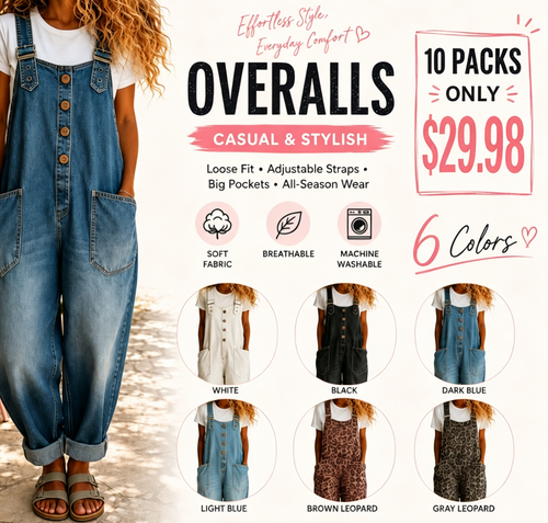 Women's Vintage Denim Overalls – Relaxed Fit