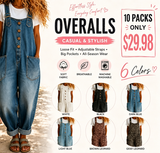 Women's Vintage Denim Overalls – Relaxed Fit