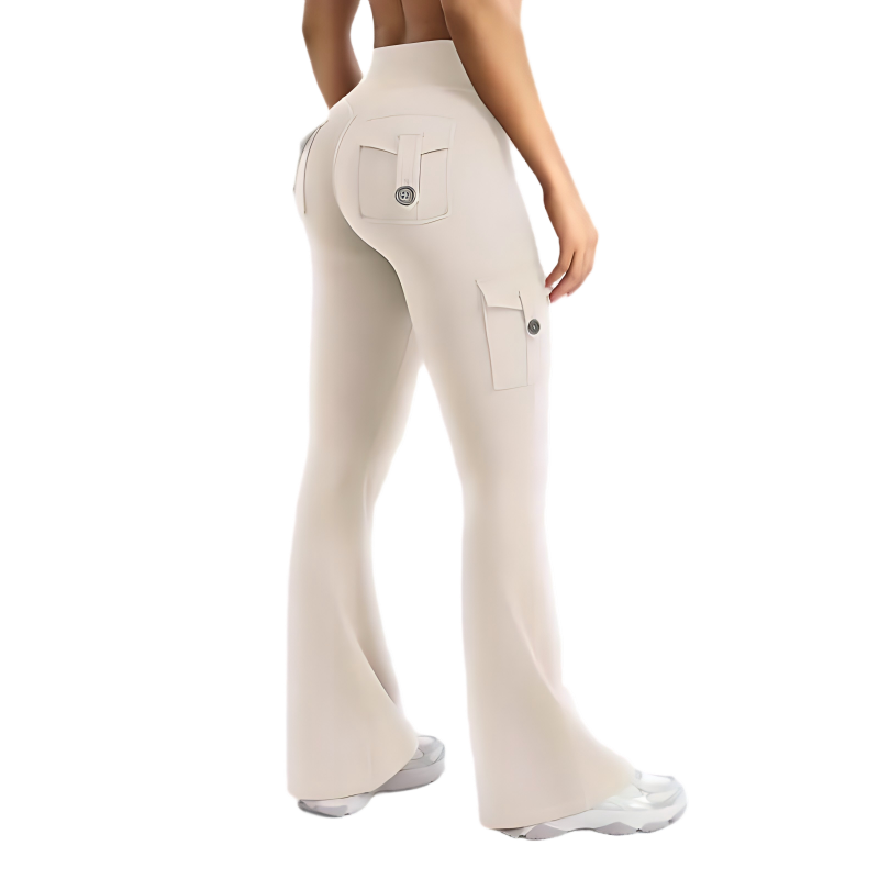 Women's High Waisted Scrunch Flare Yoga Leggings with Pockets