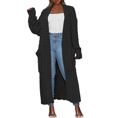 Women's Long Open Front Cardigan – Oversized Chunky Knit Duster Coat with Pockets, Cozy Soft Warm Sweater Jacket for Fall & Winter