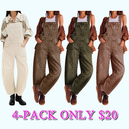 Women's Y2K Wide-Leg Denim Overalls