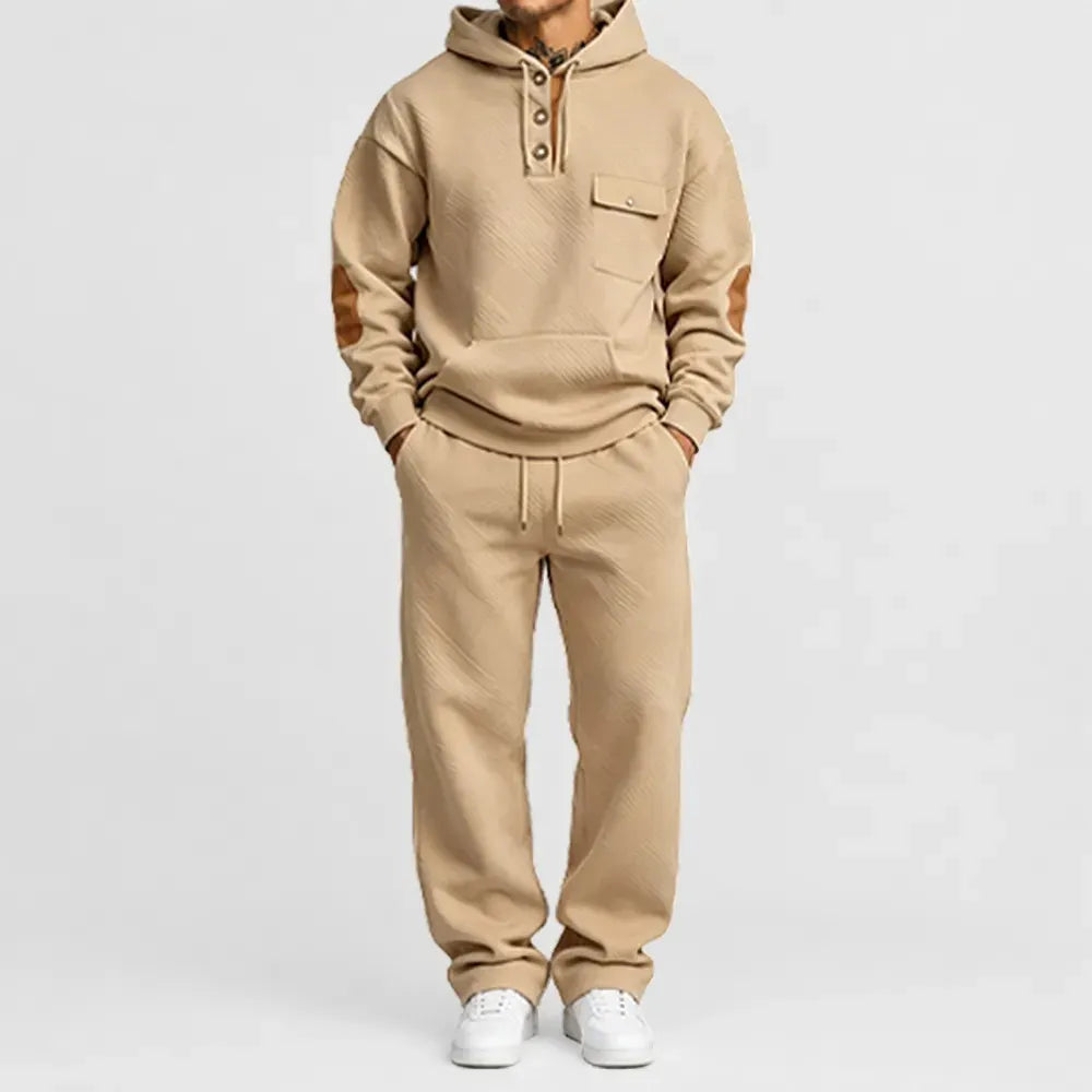 Men's 2-Piece Textured Hoodie Tracksuit