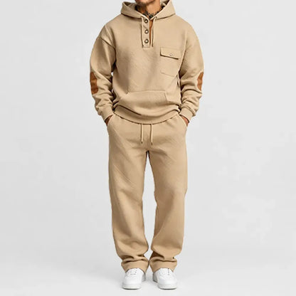 Men's 2-Piece Textured Hoodie Tracksuit