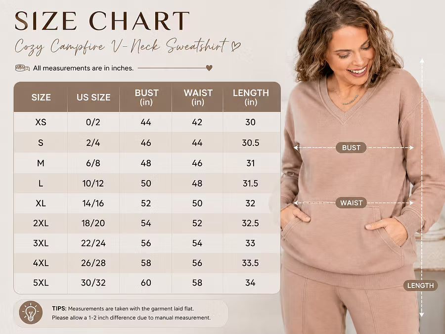 Cozy Campfire V-Neck Sweatshirt