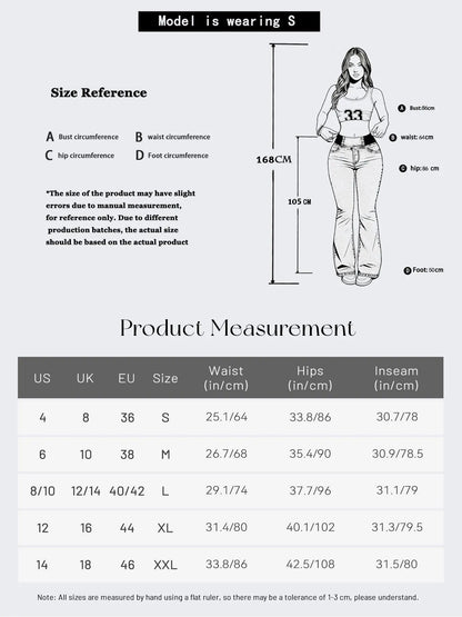 Women's Mid-High Waist Elastic Waist Flared Jeans