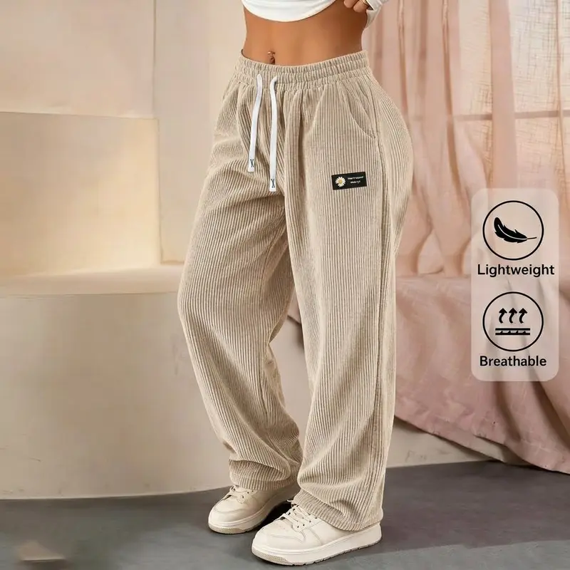 LAST DAY SALE💝Women's Solid Straight Leg Corduroy Bottoms