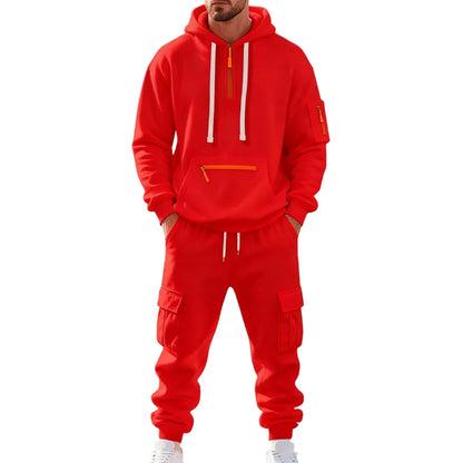 Men's 8-Pack Hoodie & Cargo Pants Tracksuit Set