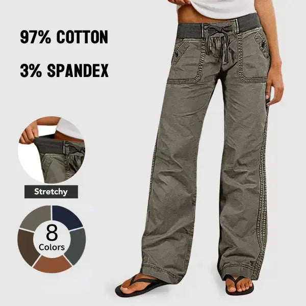 Women's High Stretch Mid Rise Straight Pants
