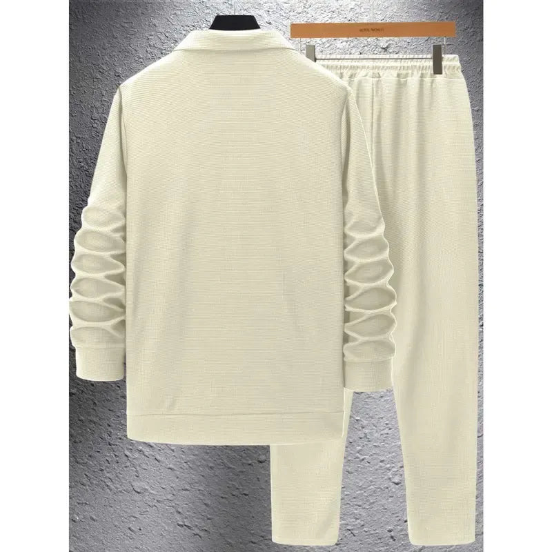 Men's 2-Piece Athletic Fitted Polyester Tracksuit Set