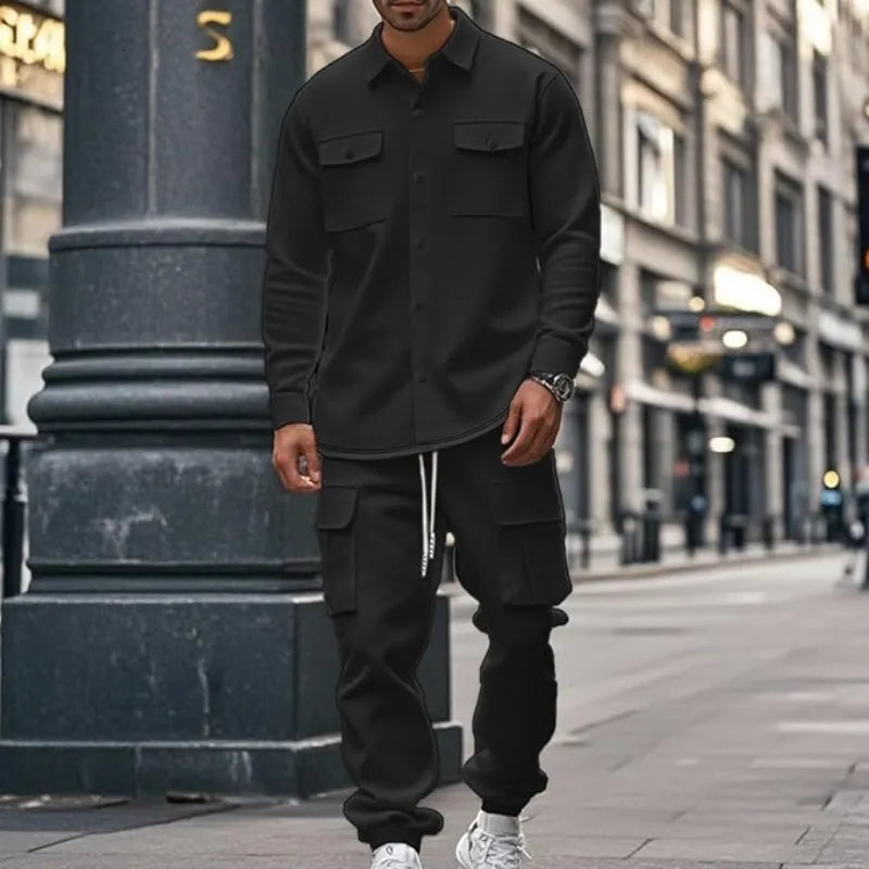 8-Pack Mens Shirt Jacket & Cargo Pants Sets  Only $24 (All Colors Included)