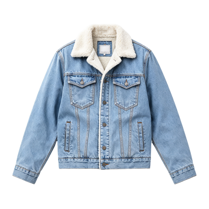 🔥🔥  BESTSELLER | Men's Sherpa-Lined Denim Jacket