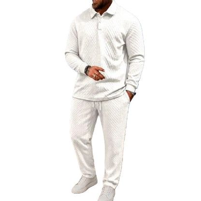 Men’s Long-Sleeve Polo Shirt & Long Pants Set