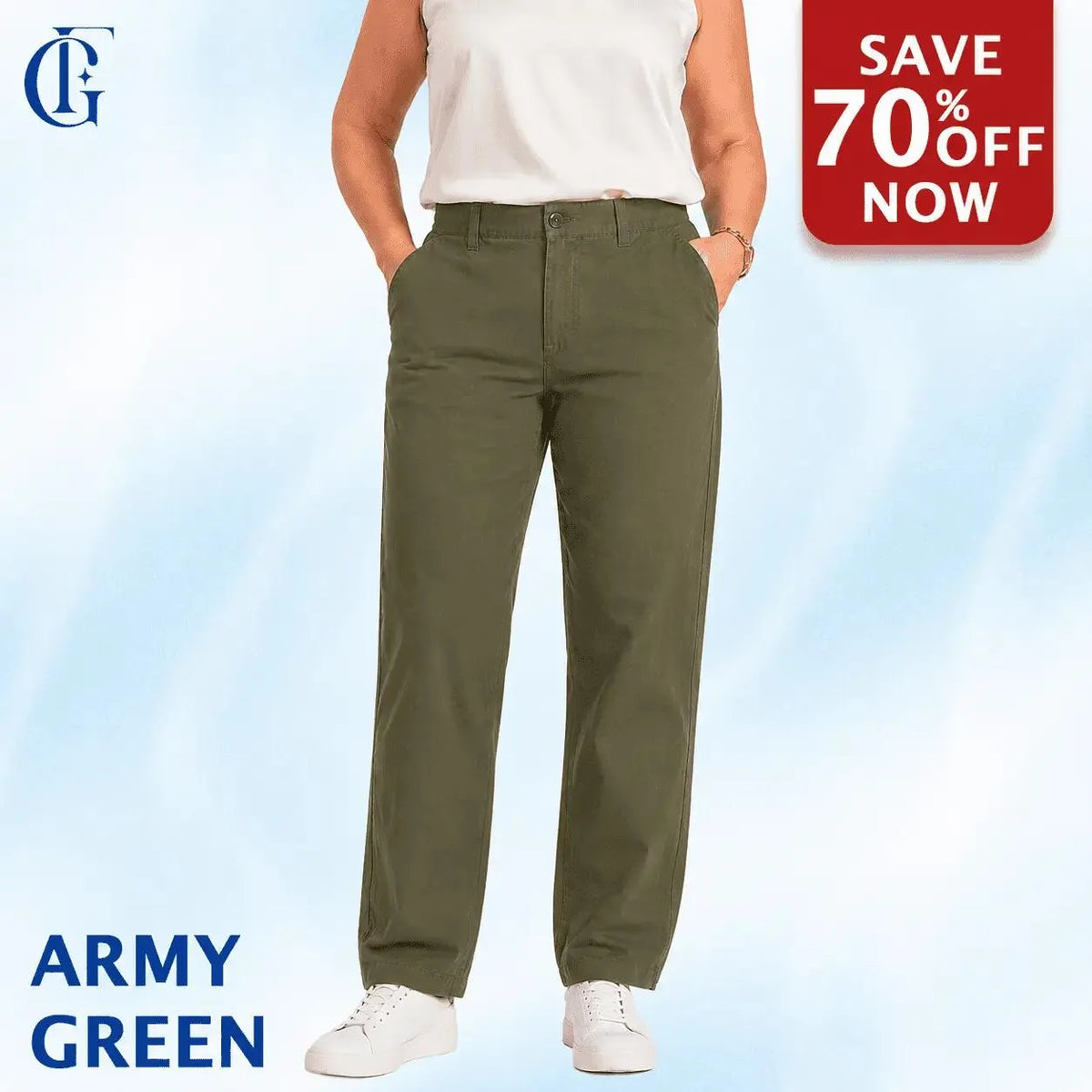 Women Multi-Pocket Stretch Comfort Pants