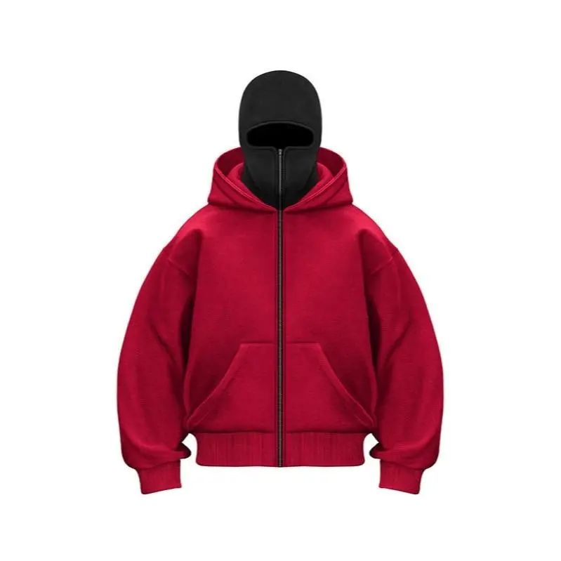 Men's Balaclava Hoodie with Built-In Zip