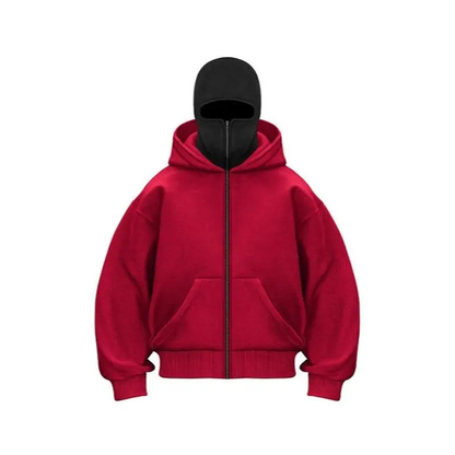 Men's Balaclava Hoodie with Built-In Zip