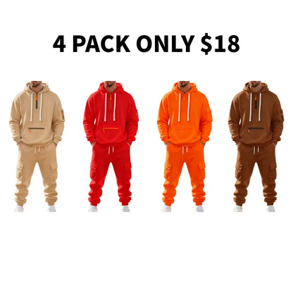 Men's 8-Pack Hoodie & Cargo Pants Tracksuit Set