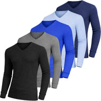 (V-Neck) Black-Charcoal-Royal-Light Blue-Navy
