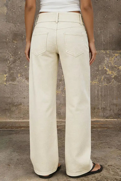 🔥 6 FOR ONLY $29.99! Asymmetrical Button Fly Mid-Waist Straight Leg Pants – Limited-Time Clearance Deal